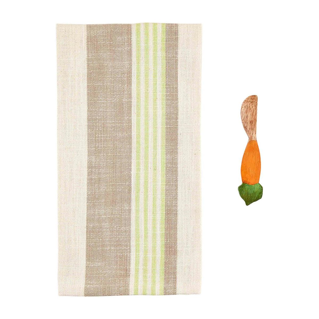 MUD PIE GREEN SPRING TOWEL SPREADER SET