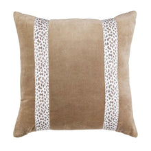 Load image into Gallery viewer, MUD PIE SQUARE LEOPARD TRIM PILLOW
