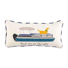 Load image into Gallery viewer, MUD PIE FIND ME LAKE APPLIQUE PILLOW