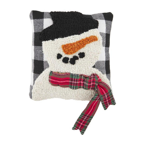 MUD PIE SNOWMAN WHIMSY SMALL HOOK PILLOW