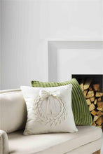 Load image into Gallery viewer, MUD PIE WHITE WREATH PILLOW