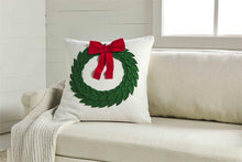 Load image into Gallery viewer, MUD PIE FELTED WREATH PILLOW