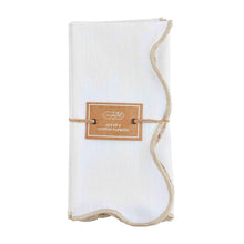 Load image into Gallery viewer, MUD PIE TAUPE SCALLOP NAPKIN SET