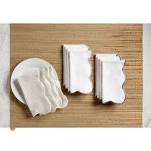 Load image into Gallery viewer, MUD PIE TAUPE SCALLOP NAPKIN SET