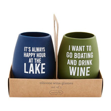 Load image into Gallery viewer, Mud Pie Lake Silicone Wine Glass Sets