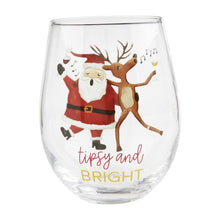 Load image into Gallery viewer, MUD PIE REINDEER DRINKING WINE GLASS