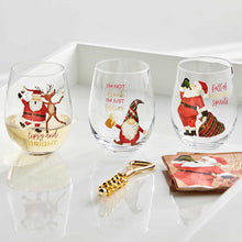 Load image into Gallery viewer, MUD PIE REINDEER DRINKING WINE GLASS