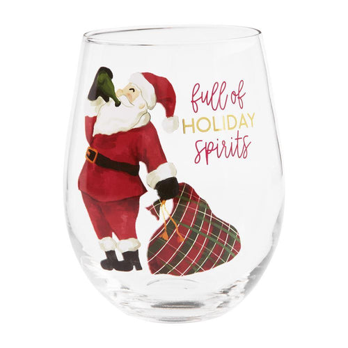 MUD PIE SANTA DRINKING WINE GLASS