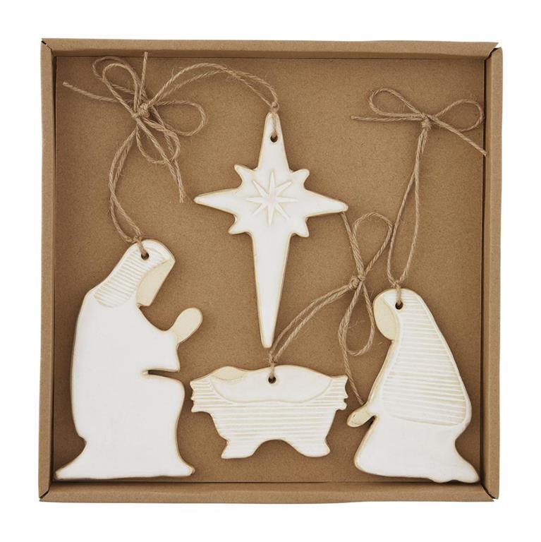 MUD PIE NATIVITY ORNAMENT SET