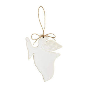 MUD PIE ANGEL WHITE GLAZED ORNAMENT