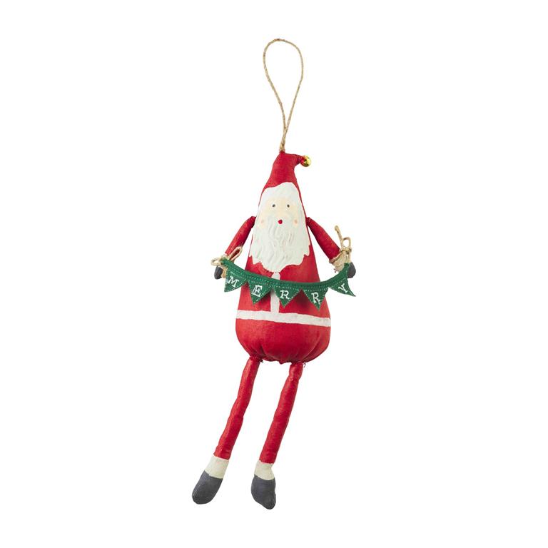 MUD PIE MERRY HOLIDAY SANTA ORNAMENT