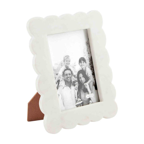 MUD PIE LARGE SCALLOPED MARBLE FRAME