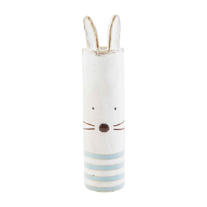 MUD PIE BLUE STRIPE BUNNY BUD VASE