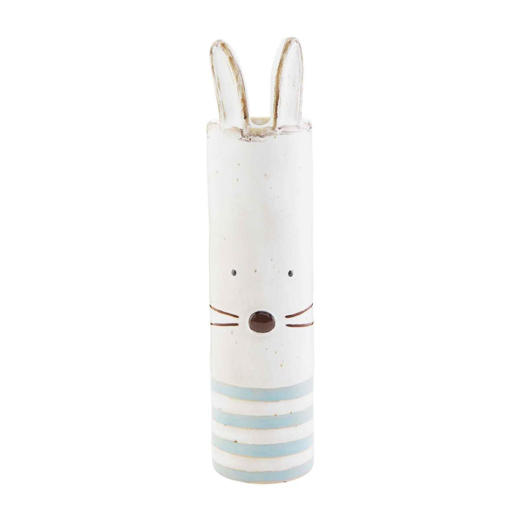 MUD PIE BLUE STRIPE BUNNY BUD VASE