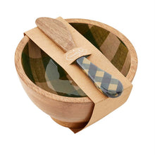 Load image into Gallery viewer, Mud Pie Check Pattern Wood Bowl Sets