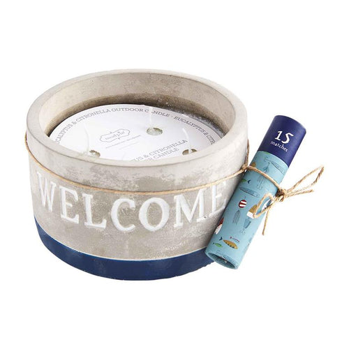 MUD PIE WELCOME LAKE CANDLE MATCH SET