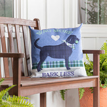 Load image into Gallery viewer, EVERGREEN WAG MORE BARK LESS OUTDOOR PILLOW COVER