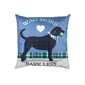 EVERGREEN WAG MORE BARK LESS OUTDOOR PILLOW COVER