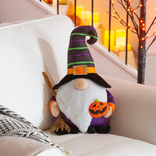 Load image into Gallery viewer, EVERGREEN HALLOWEEN GNOME SHAPED PILLOW 10X17