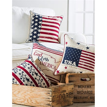 Load image into Gallery viewer, Evergreen Americana Flag Pillow