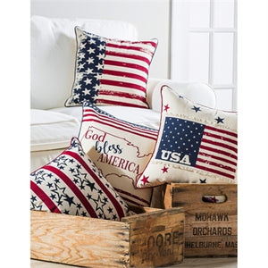 Evergreen Americana Flag Pillow