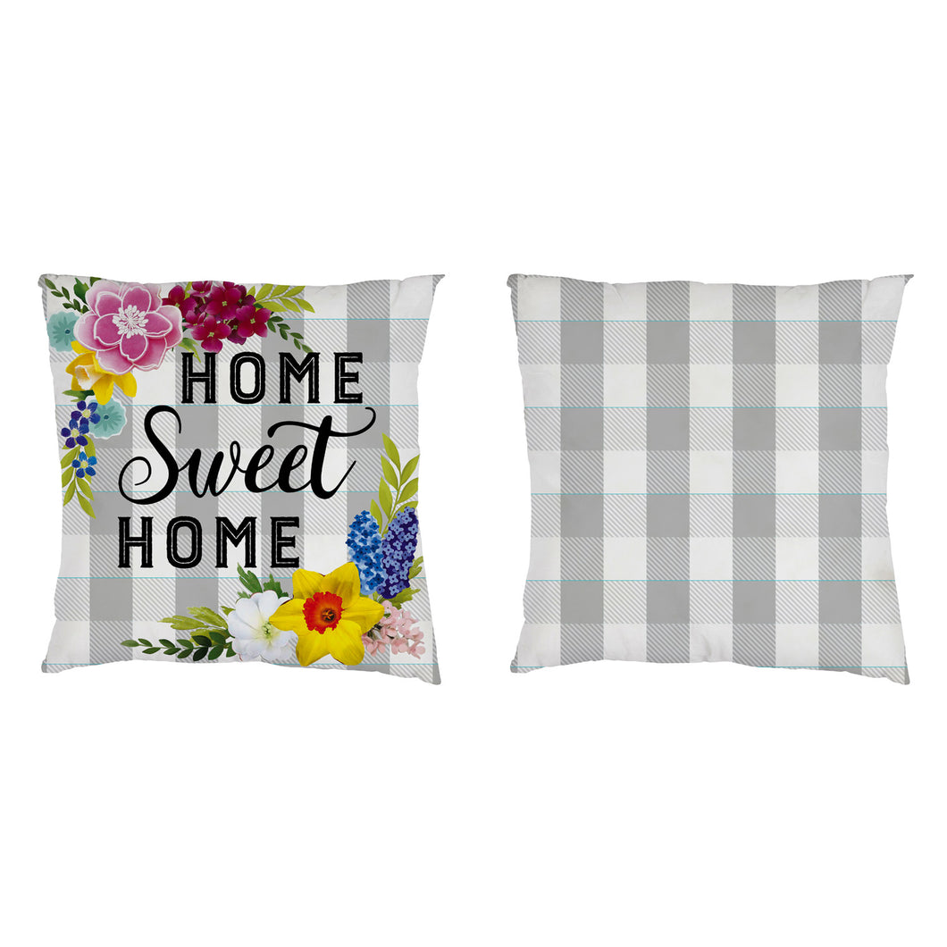 Evergreen Home Sweet Home Plaid Interchangeable Pillow Cover
