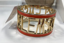 Load image into Gallery viewer, EMERSON STREET CLOTHING CO CLEMSON ORANGE HINGED CUFF METAL BRACELET