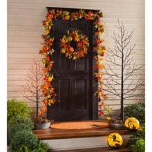 Load image into Gallery viewer, EVERGREEN PUMPKINS AND PINE CONES FALL GARLAND