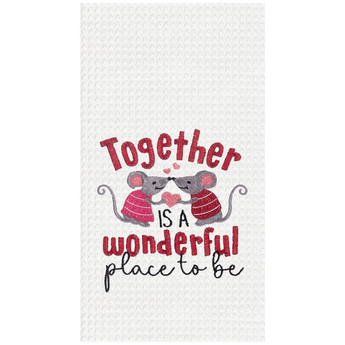 Valentine's Day Together Mouse Kitchen Towel