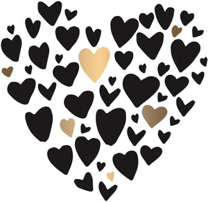 Cypress Home Black and Gold Hearts Cocktail Napkins