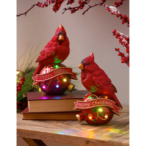 Evergreen LED Color Changing Polyresin Cardinal Table Decor,