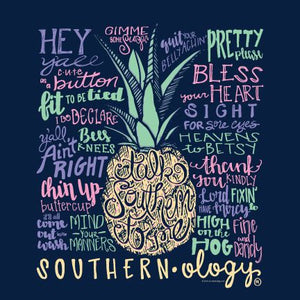Southernology Talk Southern To Me Navy Short Sleeve T-shirt