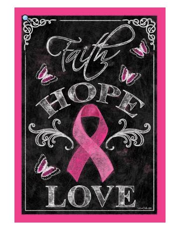 CUSTOM DECOR PINK RIBBON GARDEN FLAG