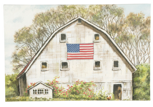 Evergreen Americana Farmhouse Outdoor Wall Canvas, 36"x24"