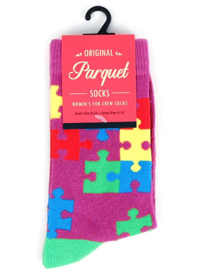 Parquet Ladies Autism Awareness Novelty Crew Socks