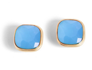 Coco & Carmen Bling Pop Earrings - Gold/Blue