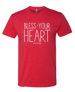 SOUTHERNOLOGY RED HANDWRITTEN BLESS YOUR HEART STATEMENT TEE