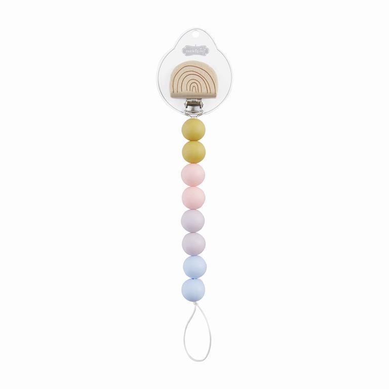 MUD PIE BABY RAINBOW WOOD & SILICONE PACY CLIP