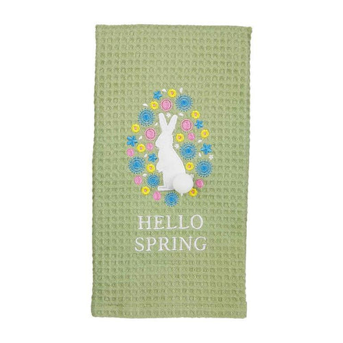 MUD PIE BUNNY IN FLOWER WAFFLE TOWEL