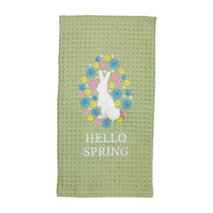 MUD PIE BUNNY IN FLOWER WAFFLE TOWEL