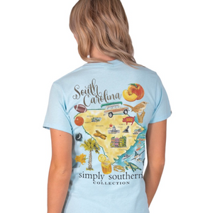 SIMPLY SOUTHERN COMPANY ADULT SOUTH CAROLINA STATE SHORT SLEEVE T-SHIRT