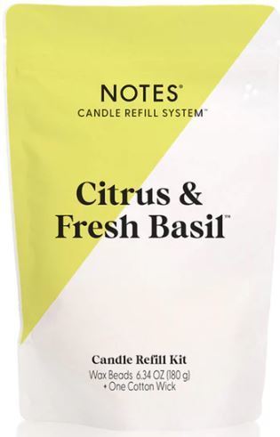 Notes Candle Refill Citrus & Fresh Basil