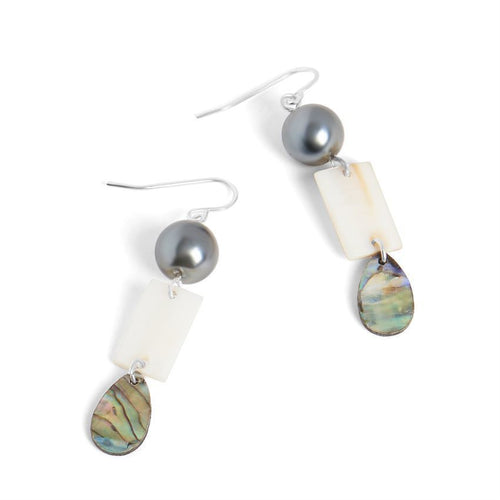 Whispers Pearl With Abalone Dangle Earrings