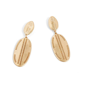 Whispers Gold Double Oval Earrings