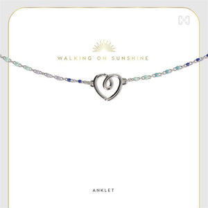 COCO & CARMEN BLUES CHARM ANKLET - HEART