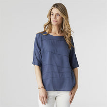 Load image into Gallery viewer, COCO &amp; CARMEN RUE SEAMED SHIRTTAIL TUNIC - SLATE BLUE