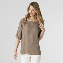 Load image into Gallery viewer, COCO &amp; CARMEN RUE SEAMED SHIRTTAIL TUNIC - STONE