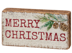 PRIMITIVES BY KATHY MERRY CHRISTMAS BLOCK SIGN