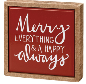 PRIMITIVES BY KATHY MERRY EVERYTHING & A HAPPY ALWAYS MINI WOOD SIGN