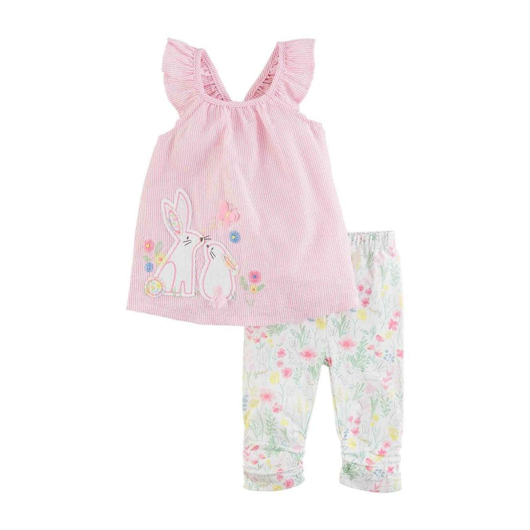 MUD PIE BUNNIE TODDLER TUNIC & CAPRI SET